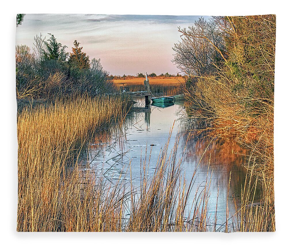 Crab Pot Fleece Blanket featuring the photograph Waiting for Spring by Jerry Gammon