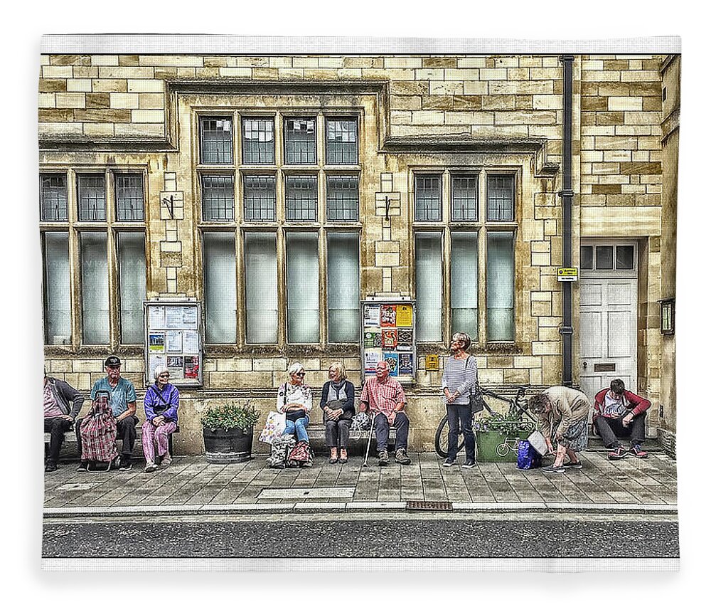 Passengers Fleece Blanket featuring the photograph Waiting For The Next Bus by Peggy Dietz