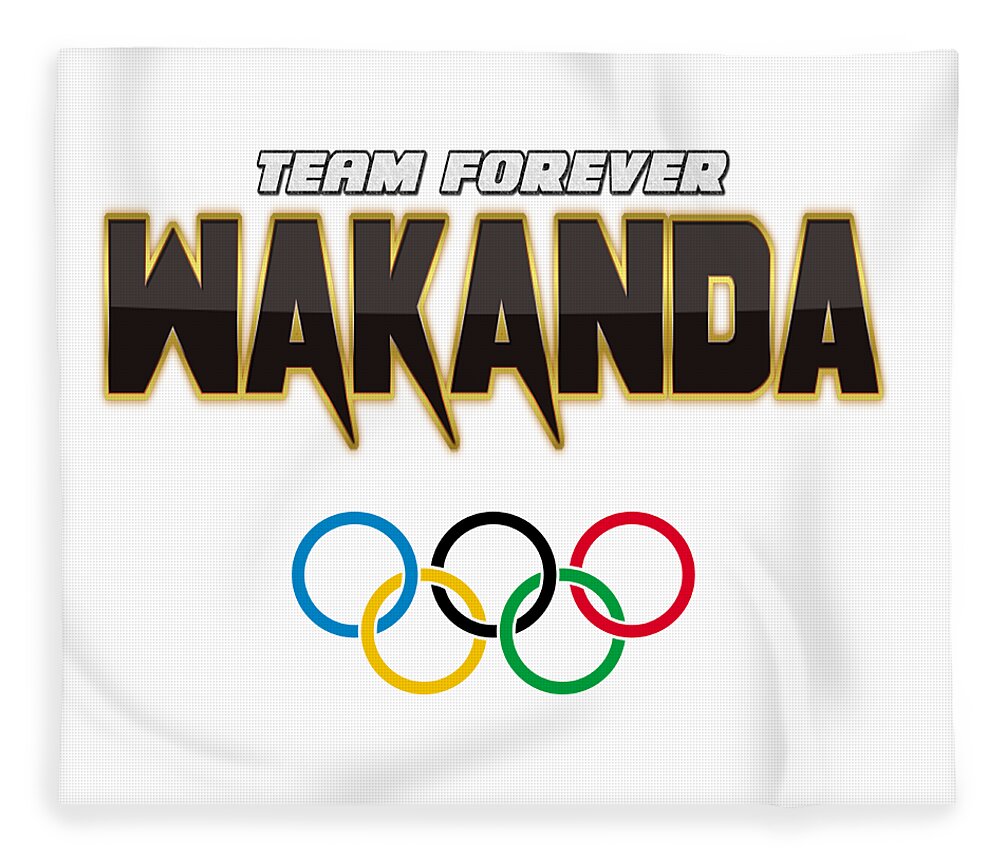 T-shirt Fleece Blanket featuring the digital art Wakanda Olympic Team by Jonas Luis