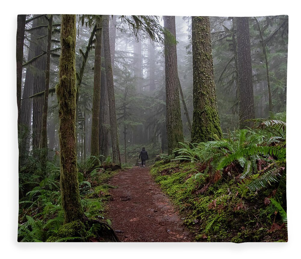 Forests Fleece Blanket featuring the photograph Walk Among Giants by Steven Clark