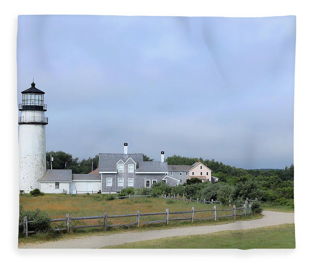 Lighthouse Fleece Blanket featuring the photograph Walk to Highland Lighthouse by Doolittle Photography and Art