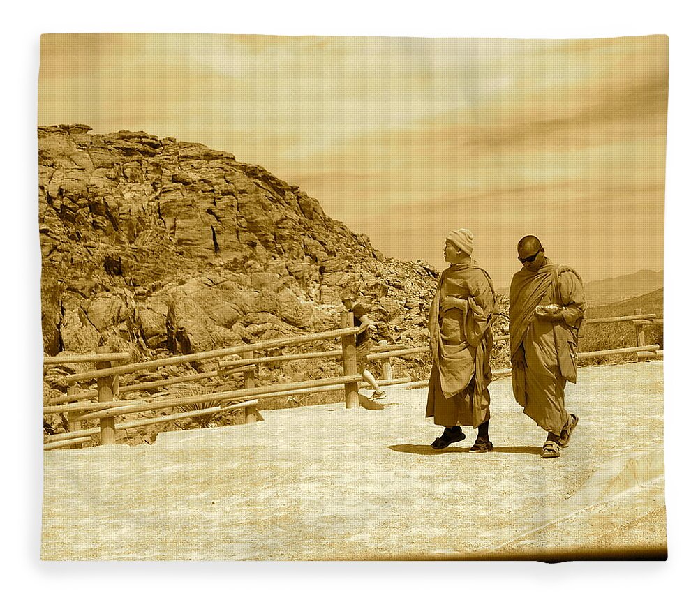 Nevada Fleece Blanket featuring the photograph Walking by Debra Grace Addison
