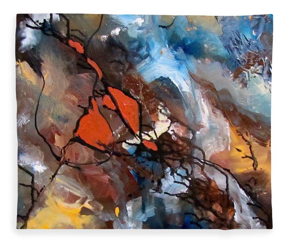Abstract Fleece Blanket featuring the painting Wander by Barbara O'Toole