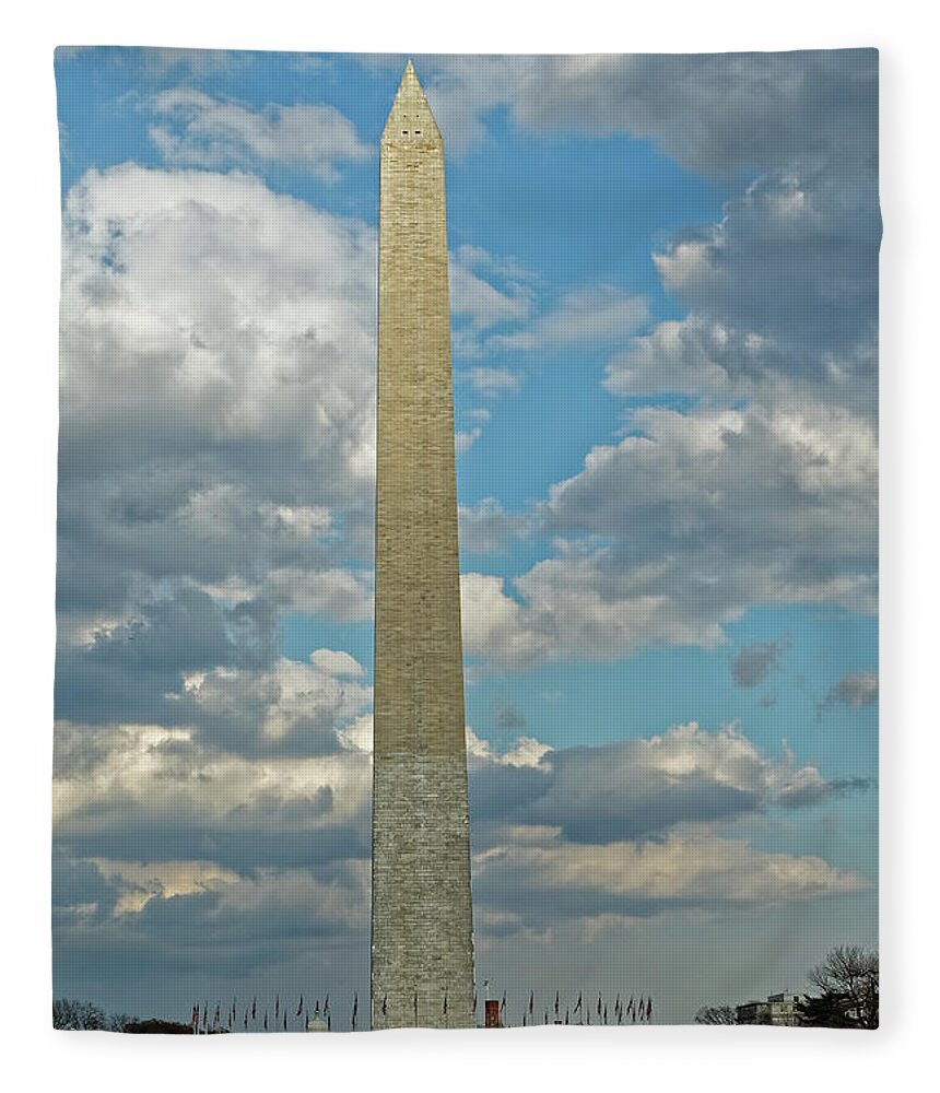 Washington Monument Fleece Blanket featuring the photograph Washington Monument Cloud Break by Natural Focal Point Photography