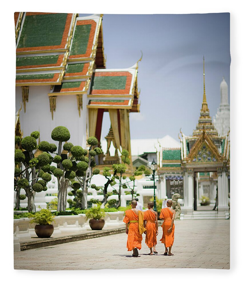 Pagoda Fleece Blanket featuring the photograph Wat Phra Kaew Temple, Bangkok, Thailand by Gavin Gough