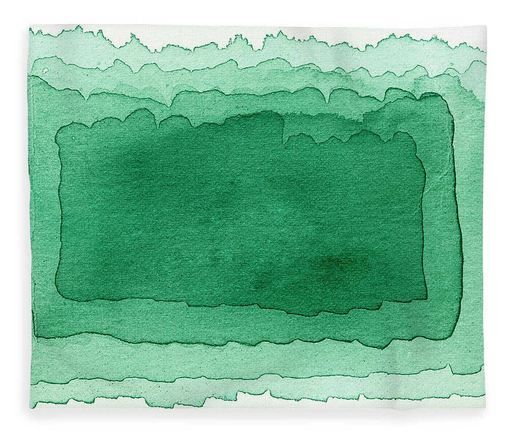 Art Fleece Blanket featuring the digital art Watercolored Background In Green by Agalma