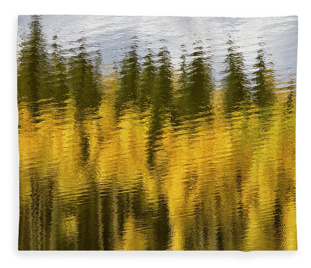 Trees Fleece Blanket featuring the photograph Watery Autumn Trees by Robert Woodward