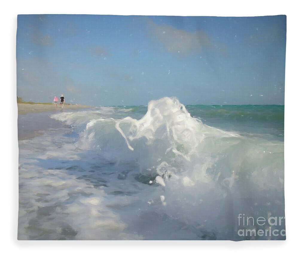 Waves Fleece Blanket featuring the photograph Wave Art by Alison Belsan Horton