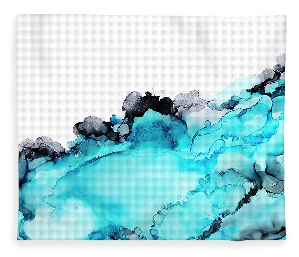 Organic Fleece Blanket featuring the painting Wave by Tamara Nelson