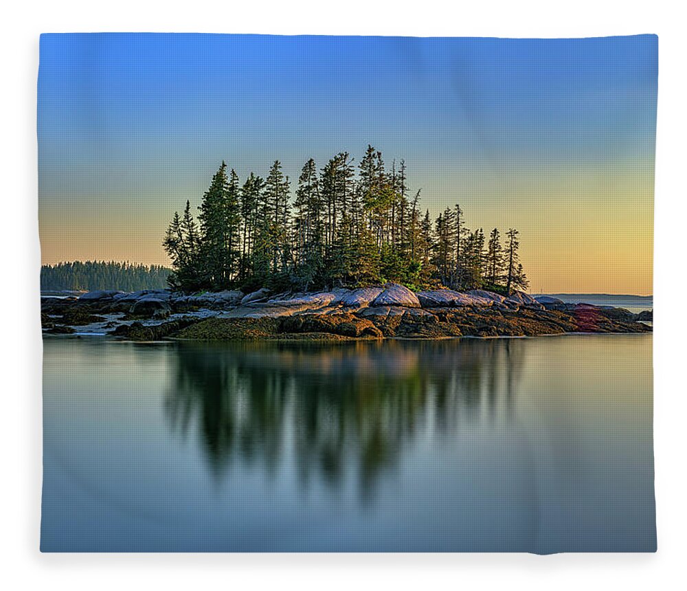 New England Fleece Blanket featuring the photograph Weir Island, Maine by Rick Berk