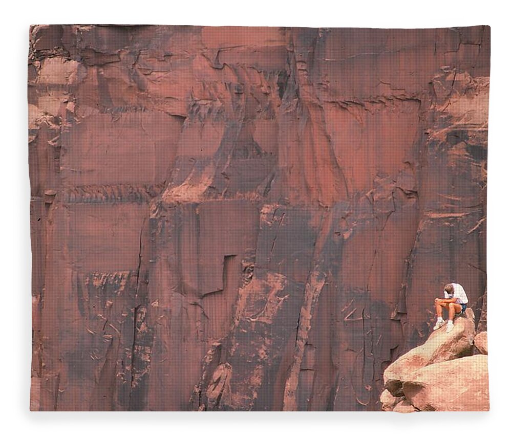 Moab Utah Fleece Blanket featuring the photograph Well Deserved Rest by Marty Klar