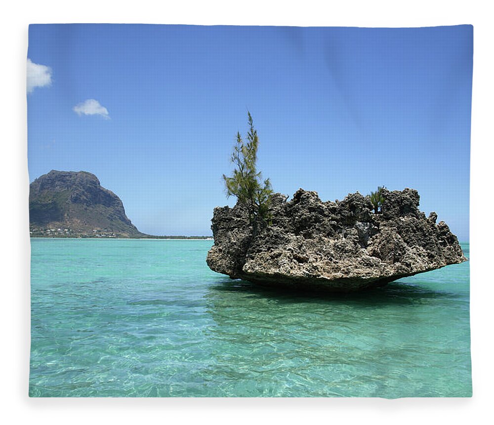 Scenics Fleece Blanket featuring the photograph Well Known Scene In Mauritius Of by Rosemary Calvert
