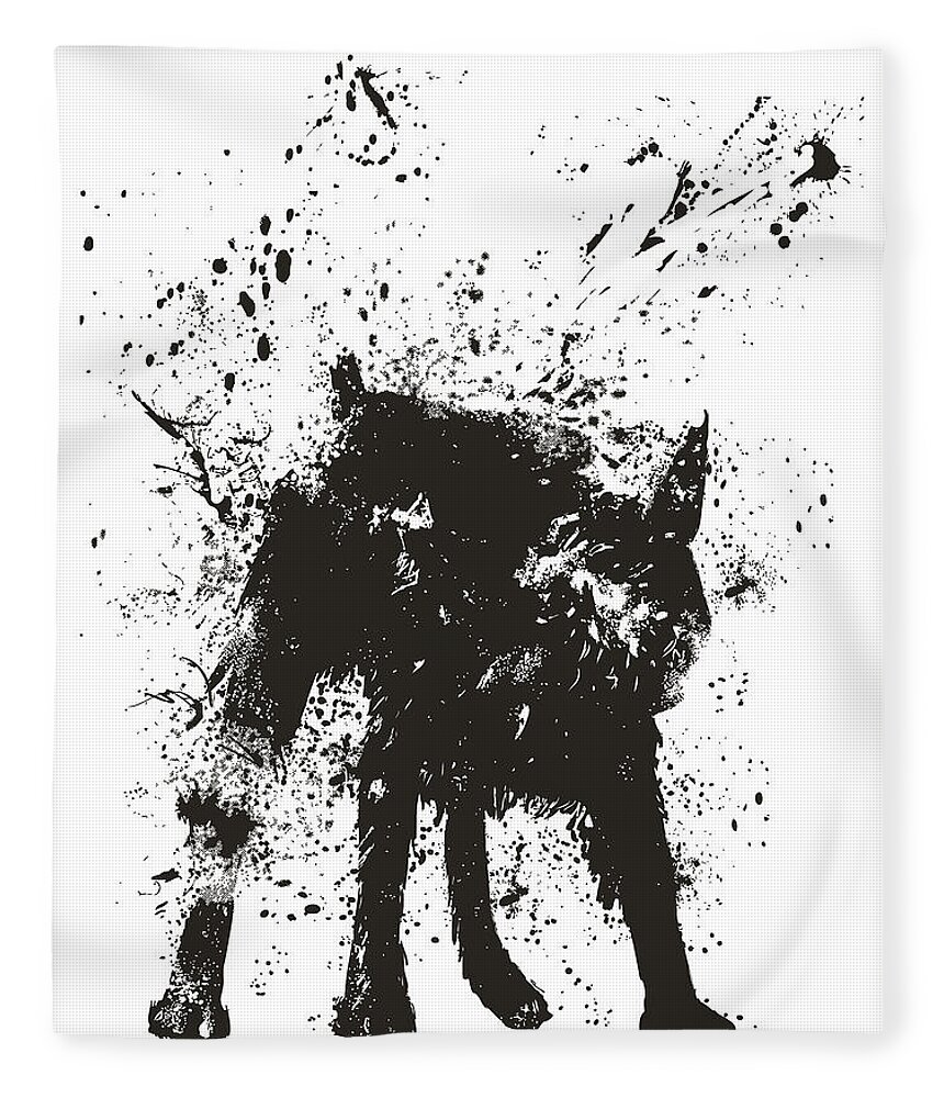 Wet dog Fleece Blanket