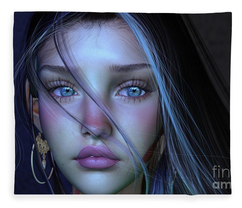 Female Fleece Blanket featuring the digital art When No One Is Listening Anymore by Georgina Hannay