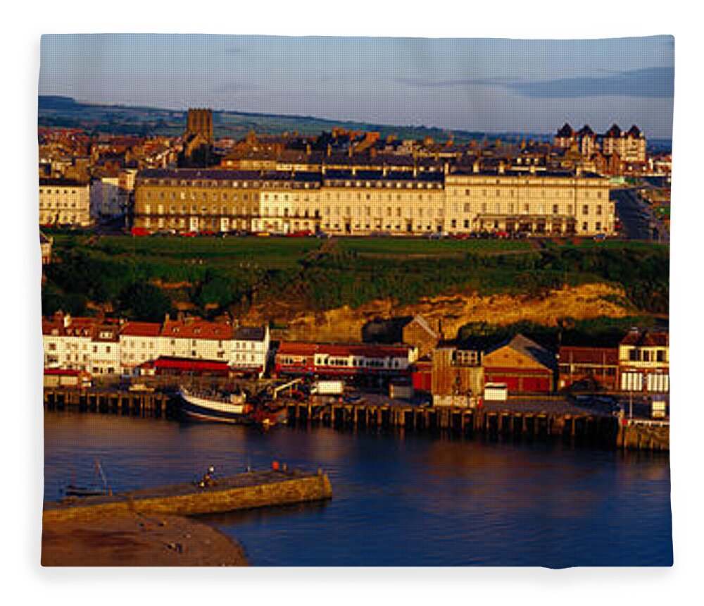 Panoramic Fleece Blanket featuring the photograph Whitby, Yorkshire, England by Jeremy Woodhouse