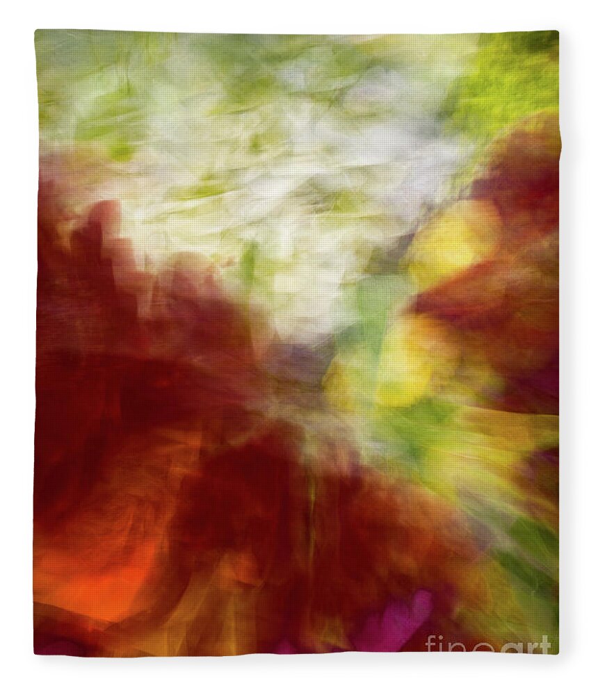 Abstract Fleece Blanket featuring the photograph White and orange rose abstract by Phillip Rubino