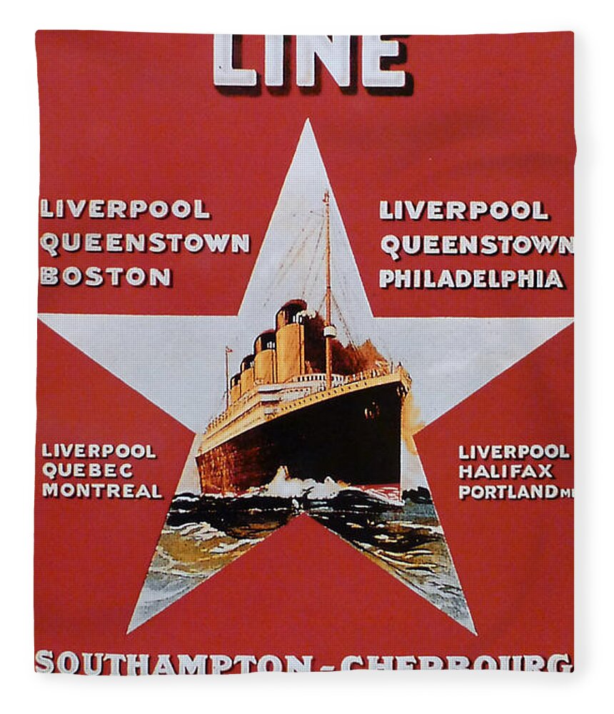 Richard Reeve Fleece Blanket featuring the photograph White Star Line Poster 2 by Richard Reeve