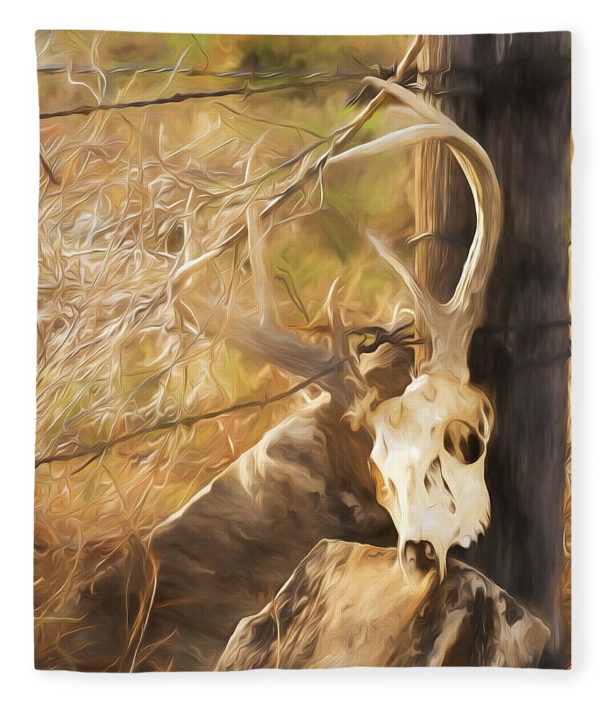 Kansas Fleece Blanket featuring the photograph White-tail Deer 011 by Rob Graham