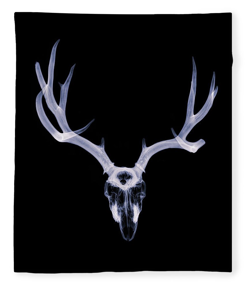 Kansas Fleece Blanket featuring the photograph White-tailed Deer x-ray 004 by Rob Graham