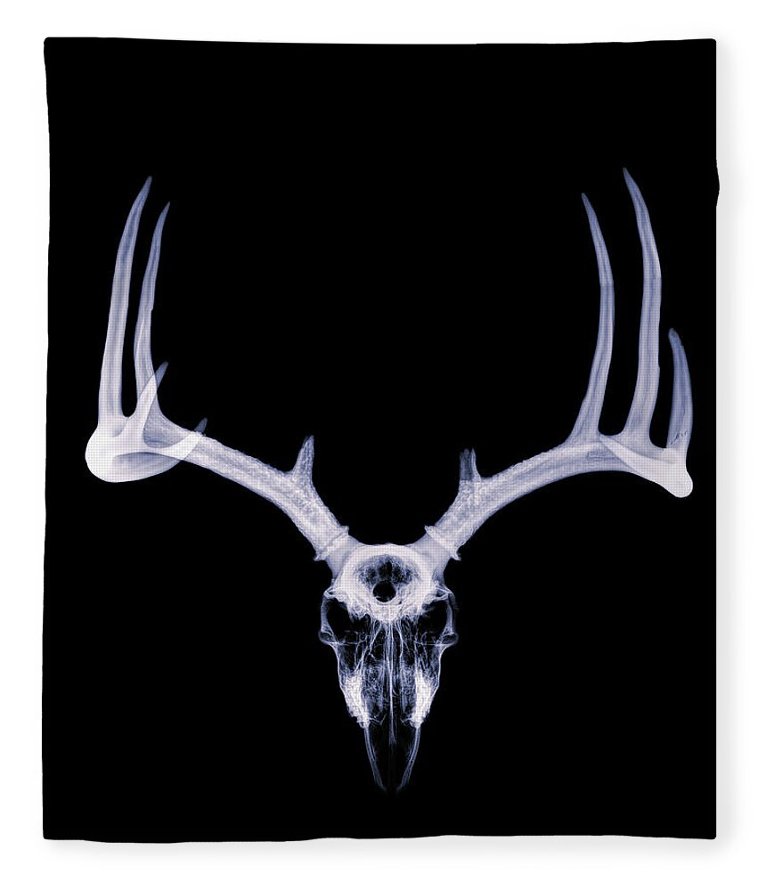 Kansas Fleece Blanket featuring the photograph White-tailed Deer x-ray 006 by Rob Graham