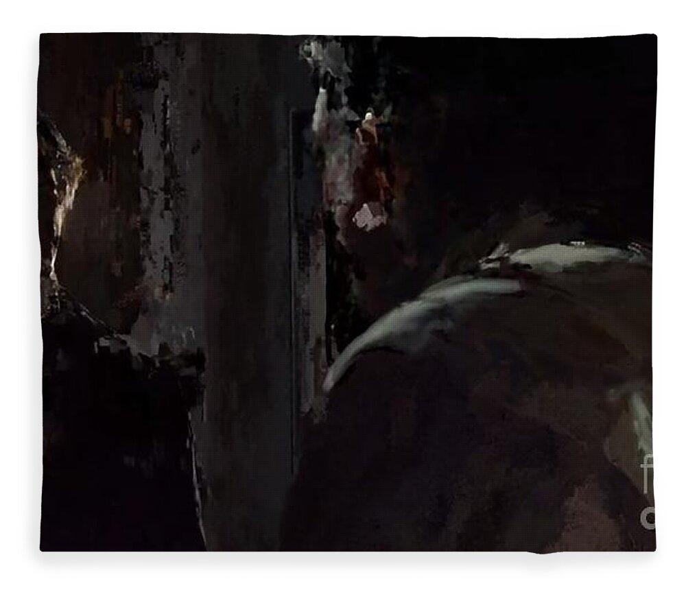 Surrealism Fleece Blanket featuring the painting Whois by Matteo TOTARO