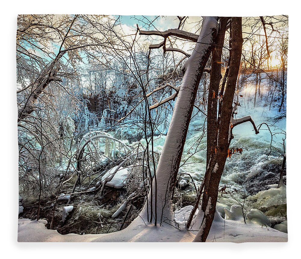 Matt Molloy Fleece Blanket featuring the photograph Wild Winter Water 2 by Matt Molloy