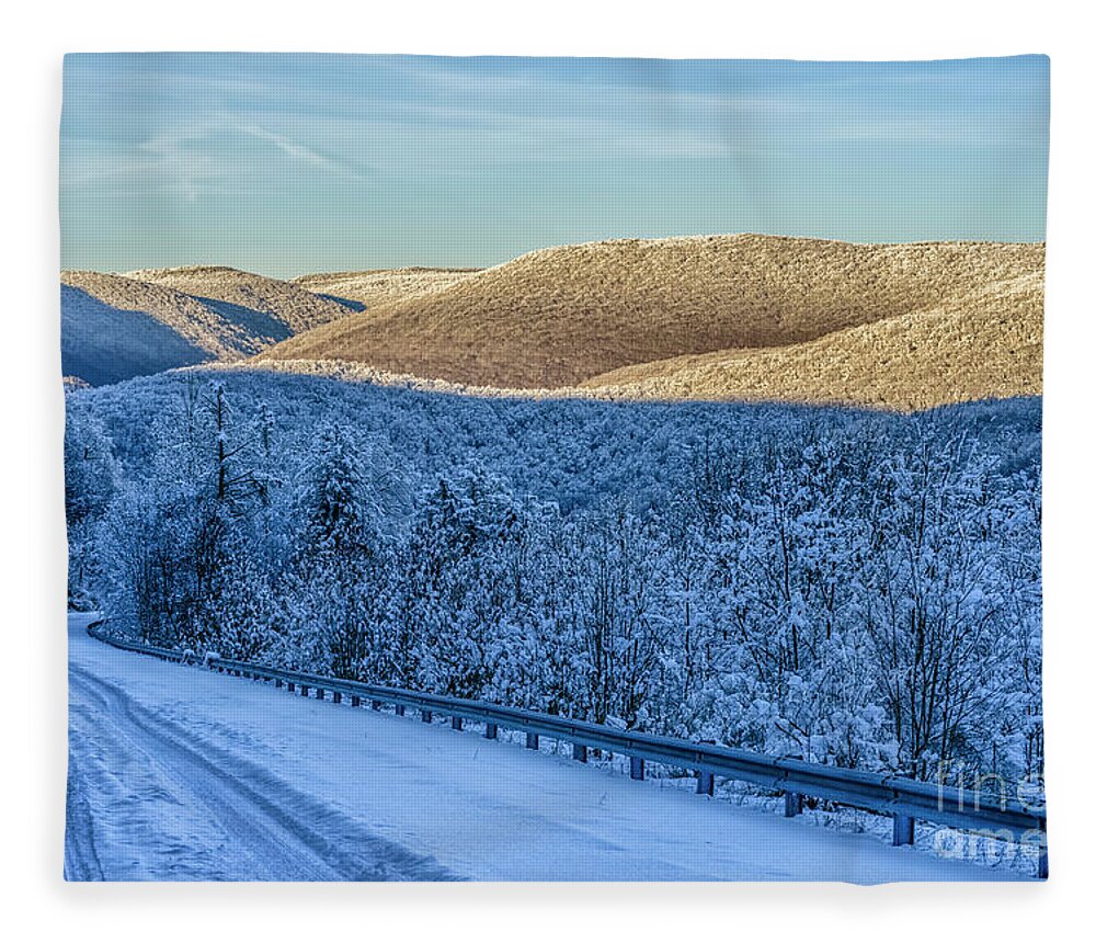 Winter Fleece Blanket featuring the photograph Winter Drive Highland Scenic Highway by Thomas R Fletcher
