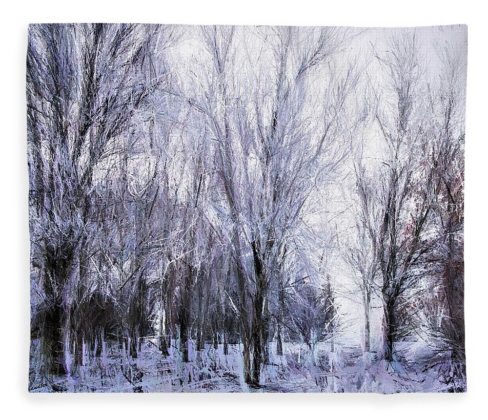 Winter Fleece Blanket featuring the painting Winter Lace by Diane Chandler