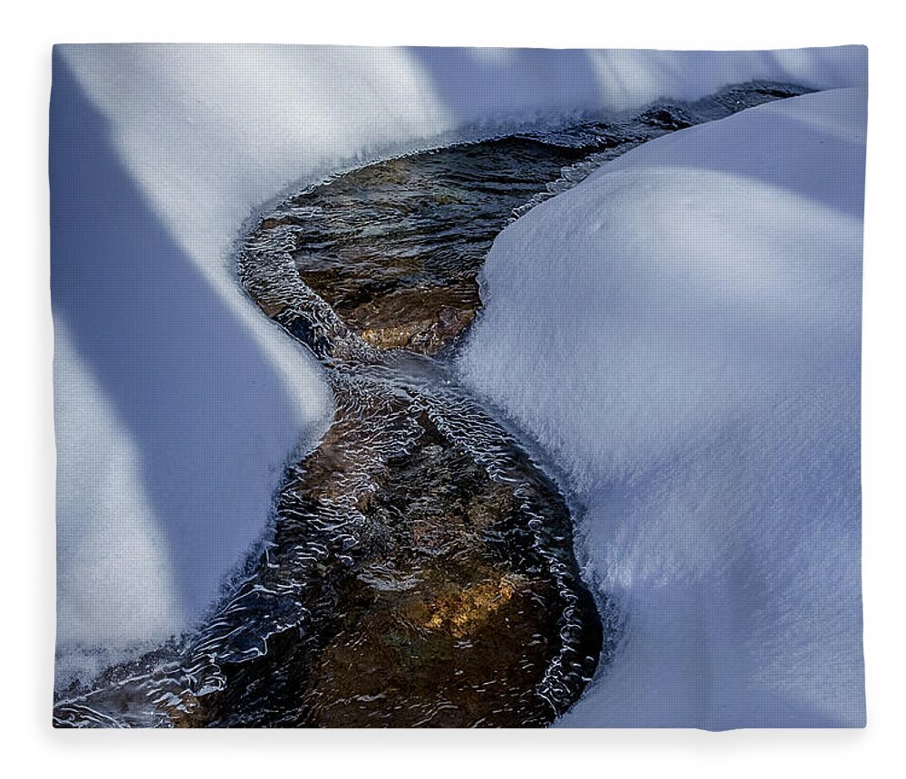 New Hampshire Fleece Blanket featuring the photograph Winter Stream. by Jeff Sinon