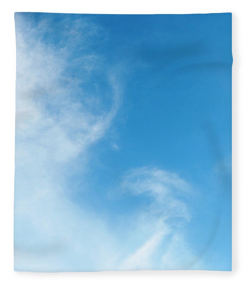Concepts & Topics Fleece Blanket featuring the photograph Wispy Clouds In Blue Sky by Stuart Mccall