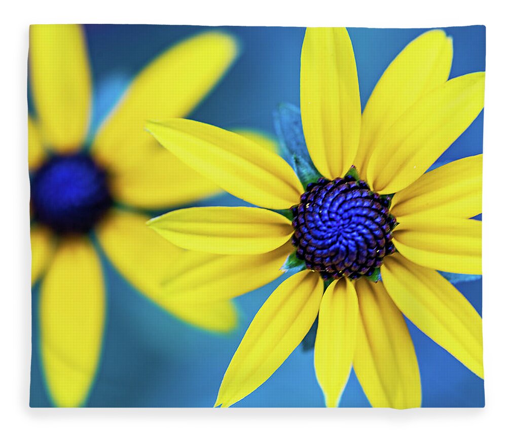 Blue Fleece Blanket featuring the photograph Nature Photography - Colorful Flowers by Amelia Pearn