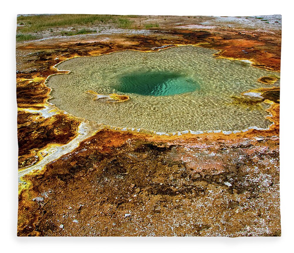 Geology Fleece Blanket featuring the photograph Yellowstone Thermal Pool - The Fishpond by Bill Wight Ca
