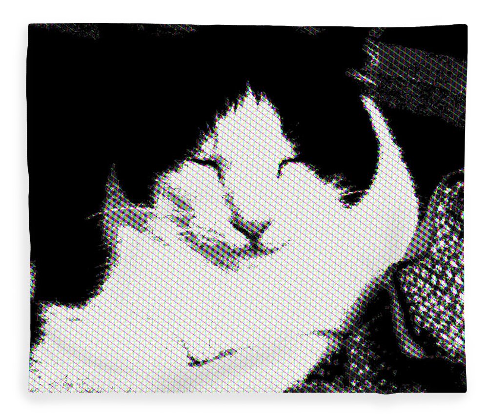 Cat Fleece Blanket featuring the photograph Zen Cat by Mimulux Patricia No