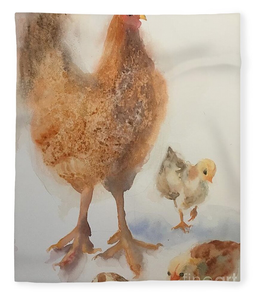 0342021 Fleece Blanket featuring the painting 0342022 by Han in Huang wong