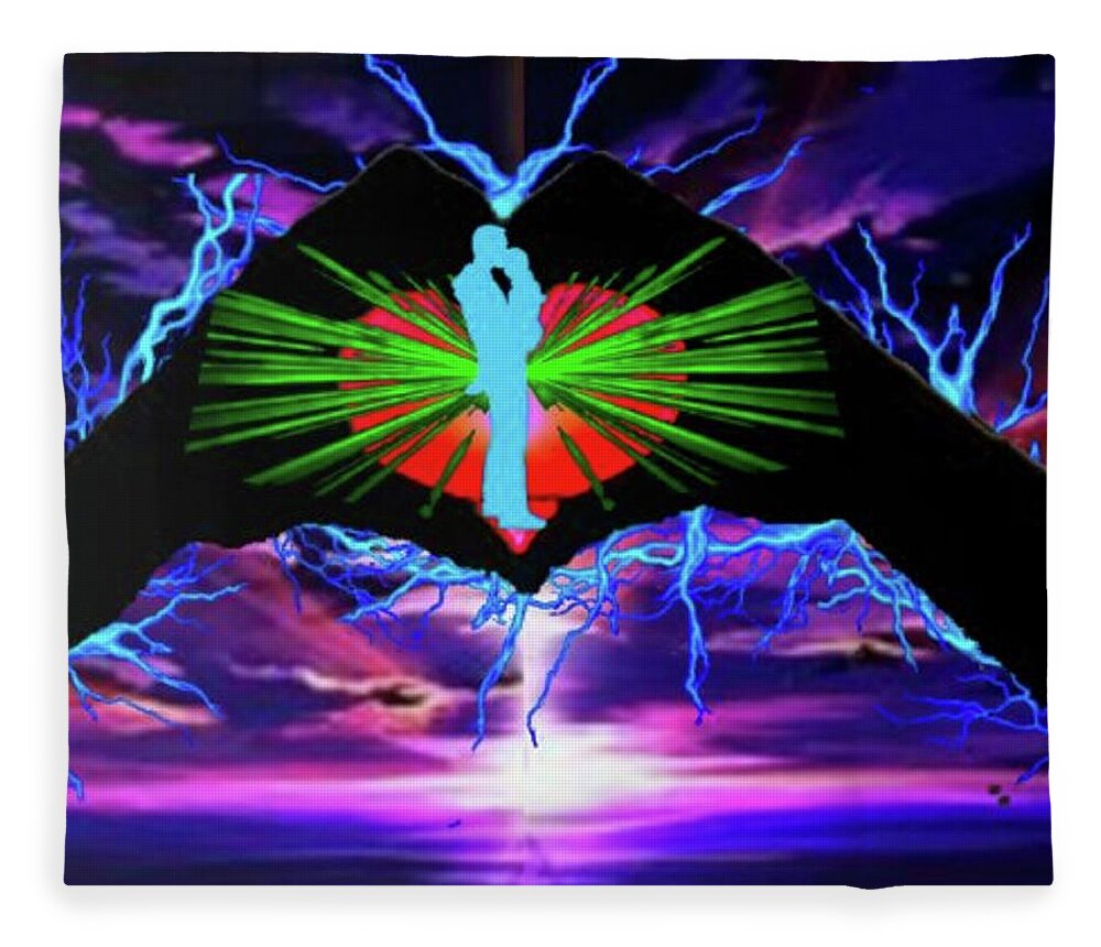 A Fathers Love Poem Fleece Blanket featuring the digital art A Fathers Love Power by Stephen Battel