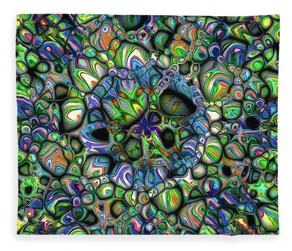 Colorful Fleece Blanket featuring the digital art Abstract Colorful Shapes #1 by Phil Perkins