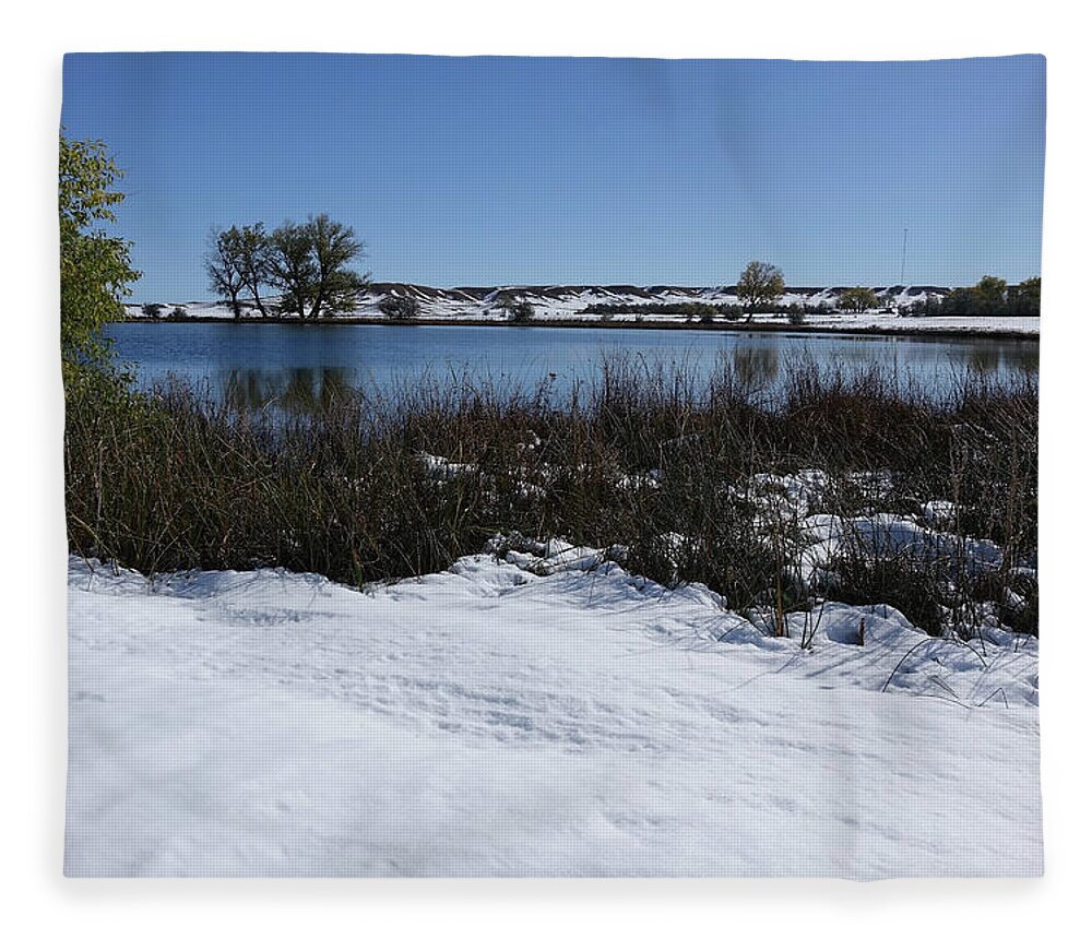 Lake Fleece Blanket featuring the photograph Across the lake #1 by Cathy Anderson