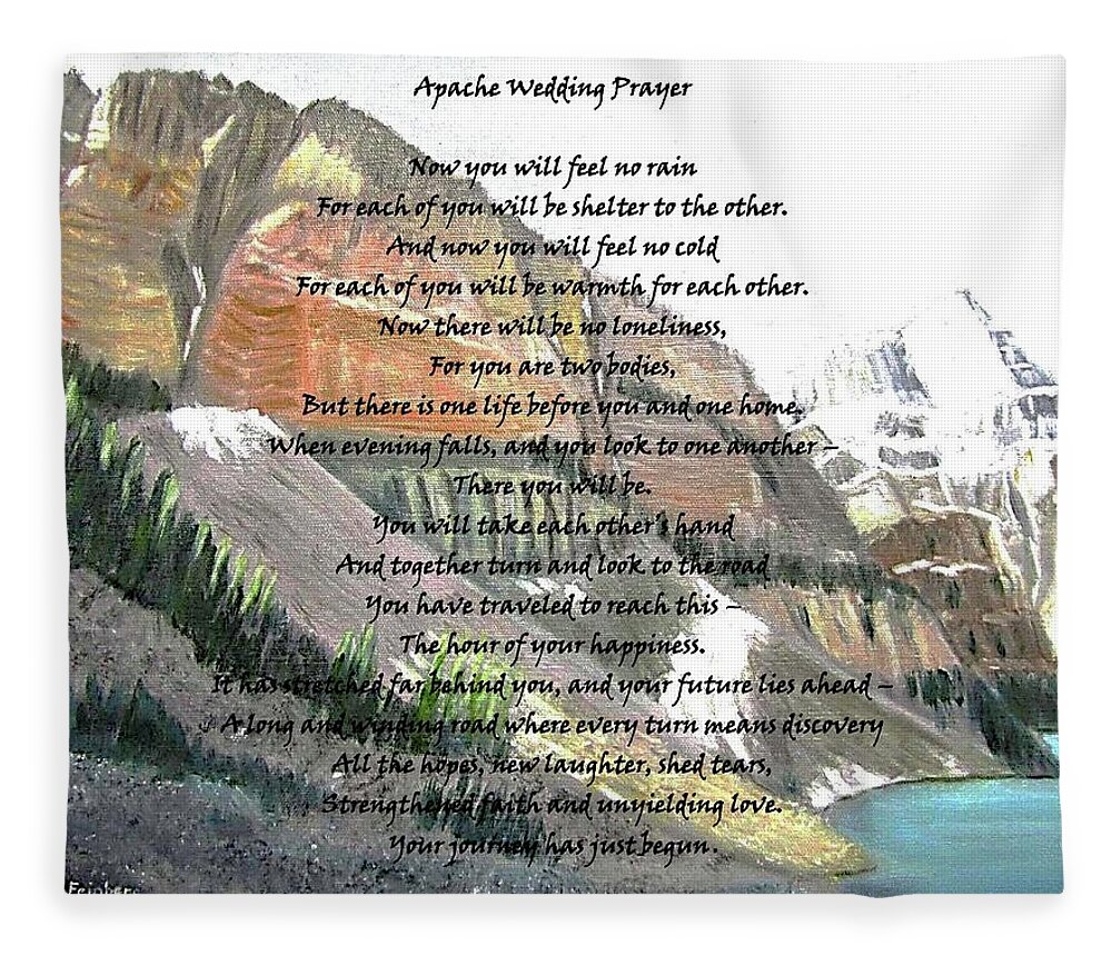 Valley Of The 10 Peaks Fleece Blanket featuring the digital art Apache Wedding Prayer2 by Linda Feinberg