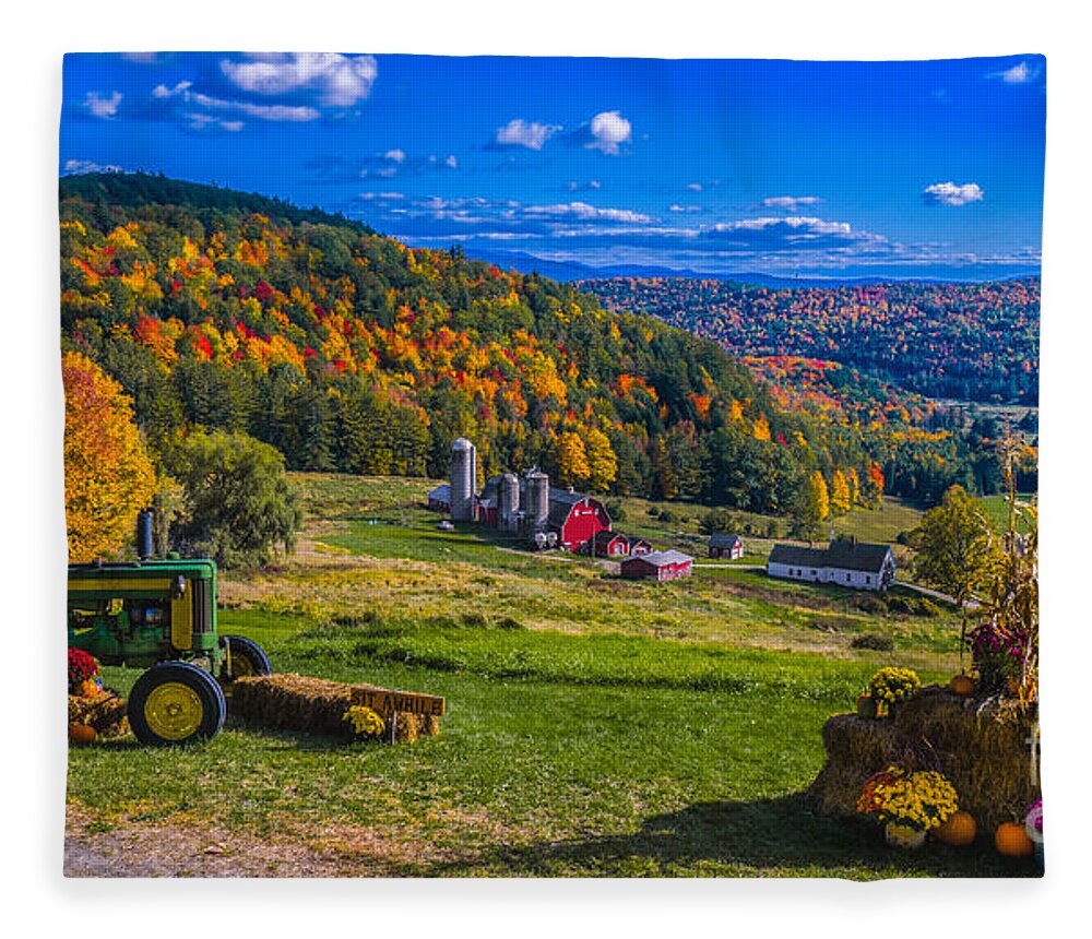 New England Fleece Blanket featuring the photograph Autumn in Barnet Vermont. #1 by Scenic Vermont Photography
