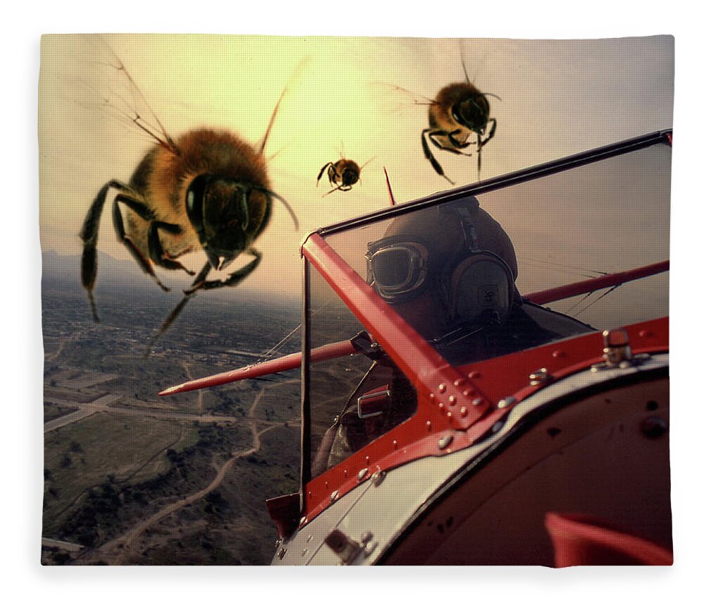 Fantasy Fleece Blanket featuring the photograph Bee Attack 2 by Jim Painter