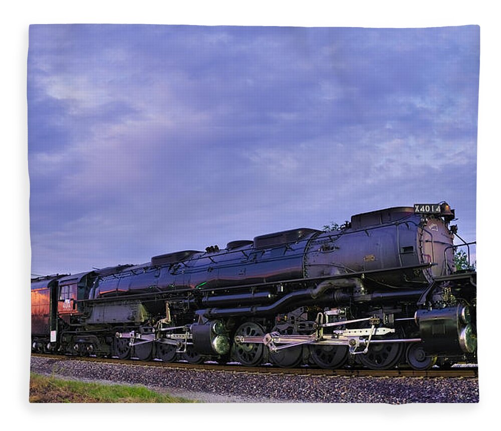 Big Boy #4014 Steam Locomotive Fleece Blanket featuring the photograph Big Boy #4014 Steam Locomotive by Robert Bellomy