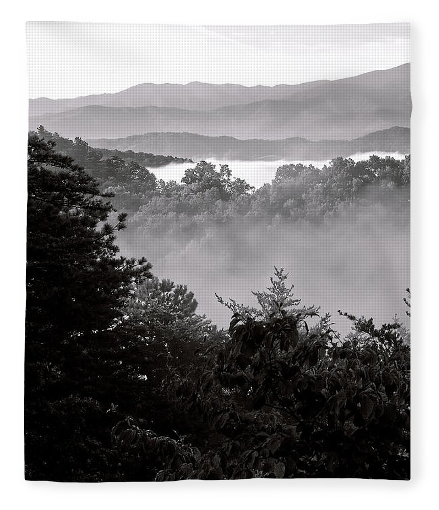Tennessee Fleece Blanket featuring the photograph Black And White Landscape by Phil Perkins
