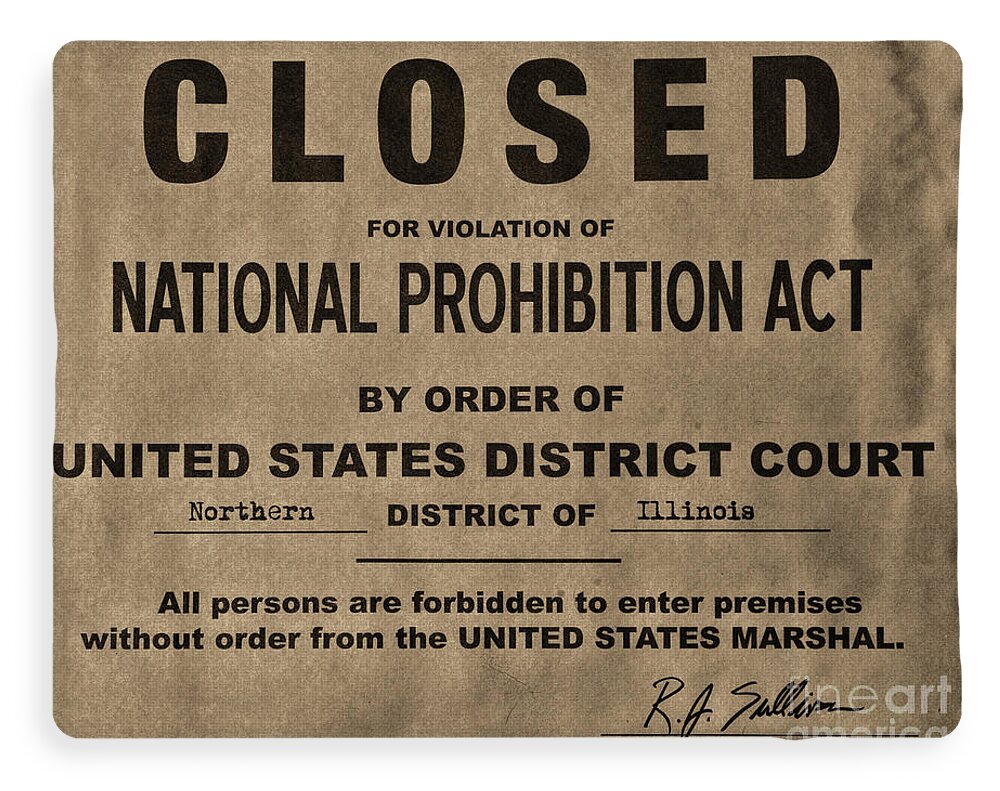 Closed Prohibition Sign, Speakeasy Decor Vintage Metal Prohibition