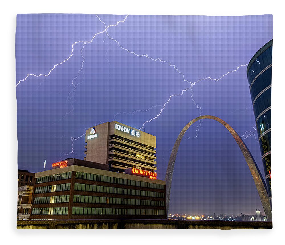 Lighting Fleece Blanket featuring the photograph Electric Gateway #1 by Marcus Hustedde
