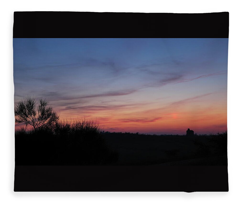 Landscape Fleece Blanket featuring the photograph Fictitious Sun by Karine GADRE