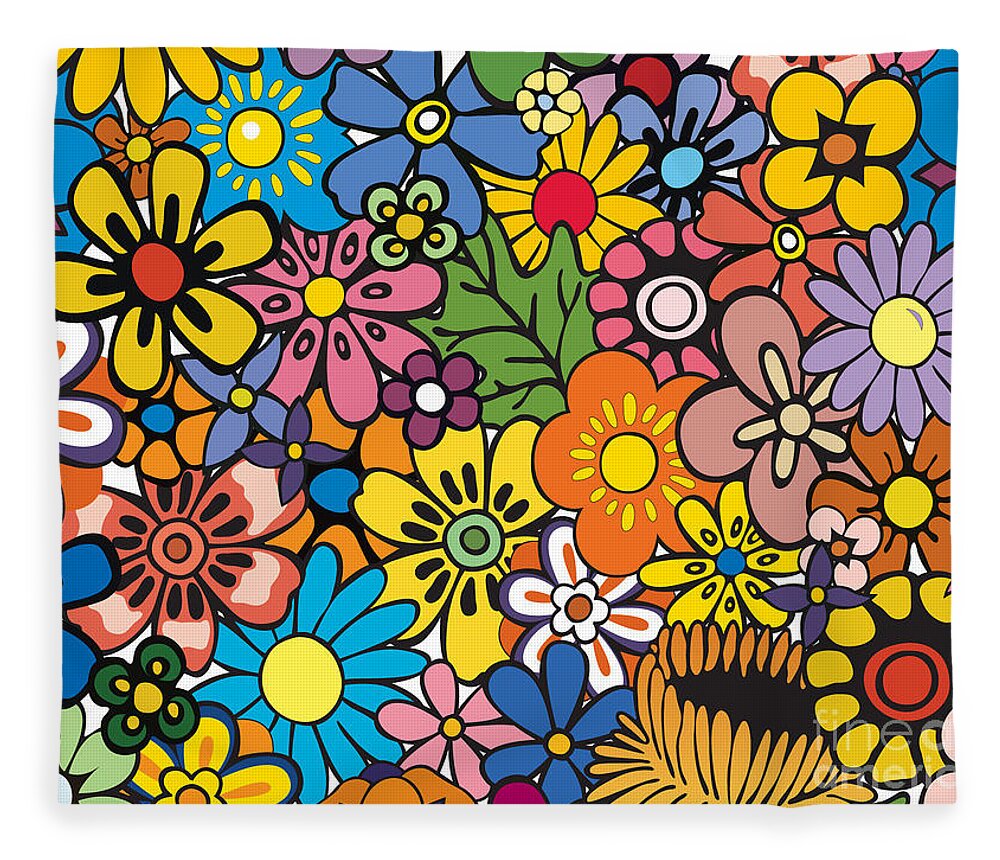 Flower Fleece Blanket featuring the photograph Flower power rock poster by Action