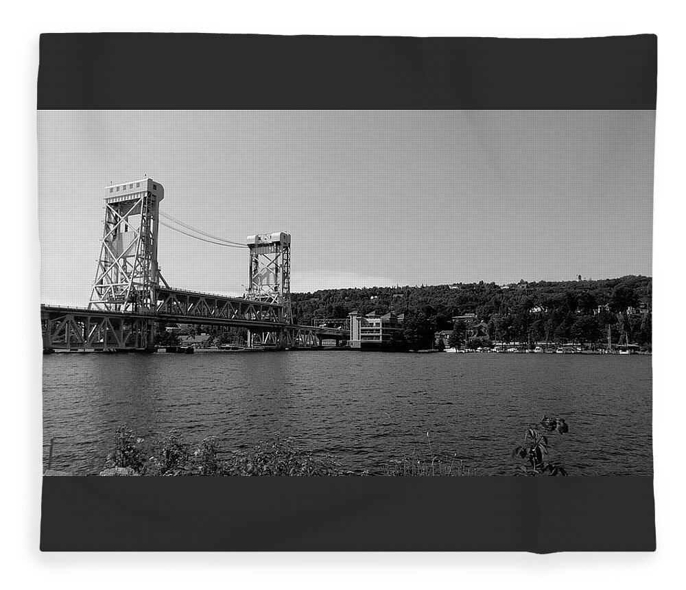 Houghton Fleece Blanket featuring the photograph Houghton Michigan #1 by Fred Larucci