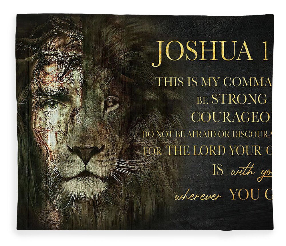 Jessus Lion Of Judah Canvas Poster Fleece Blanket by Julien - Pixels