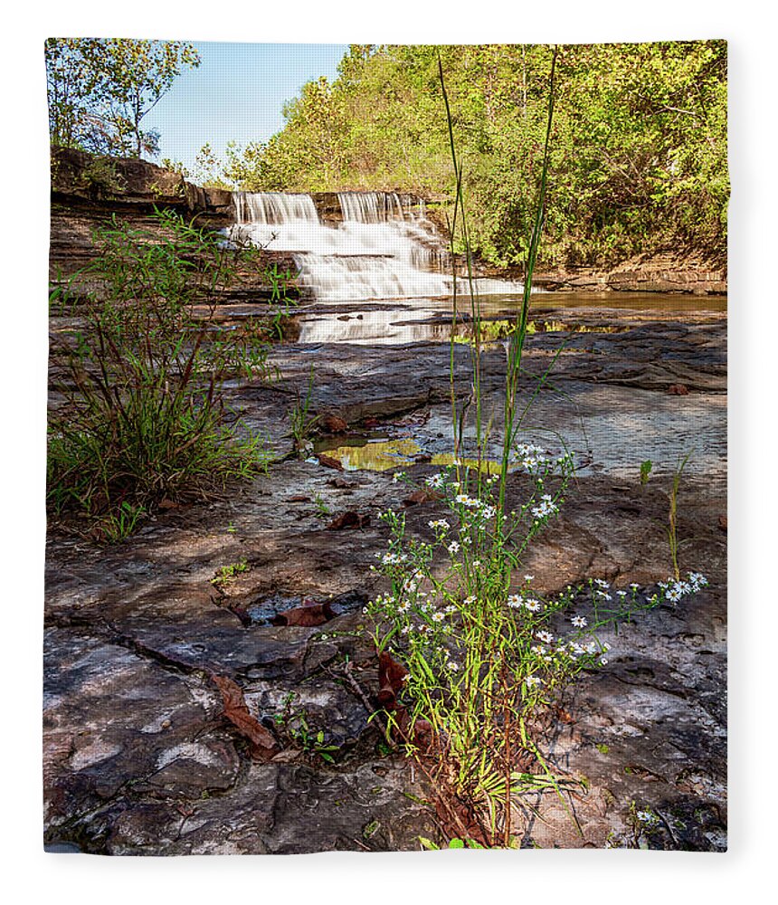 Landscape Fleece Blanket featuring the photograph Kinkaid Spillway #1 by Grant Twiss