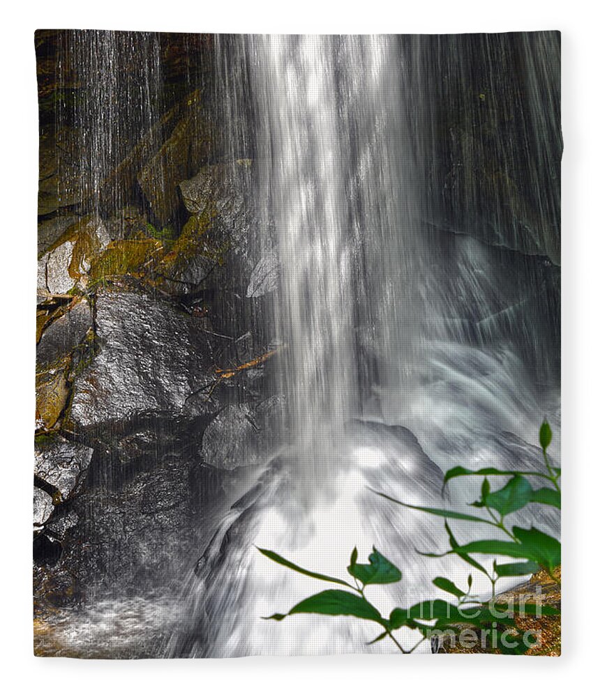 Laurel Falls Fleece Blanket featuring the photograph Laurel Falls 4 #1 by Phil Perkins